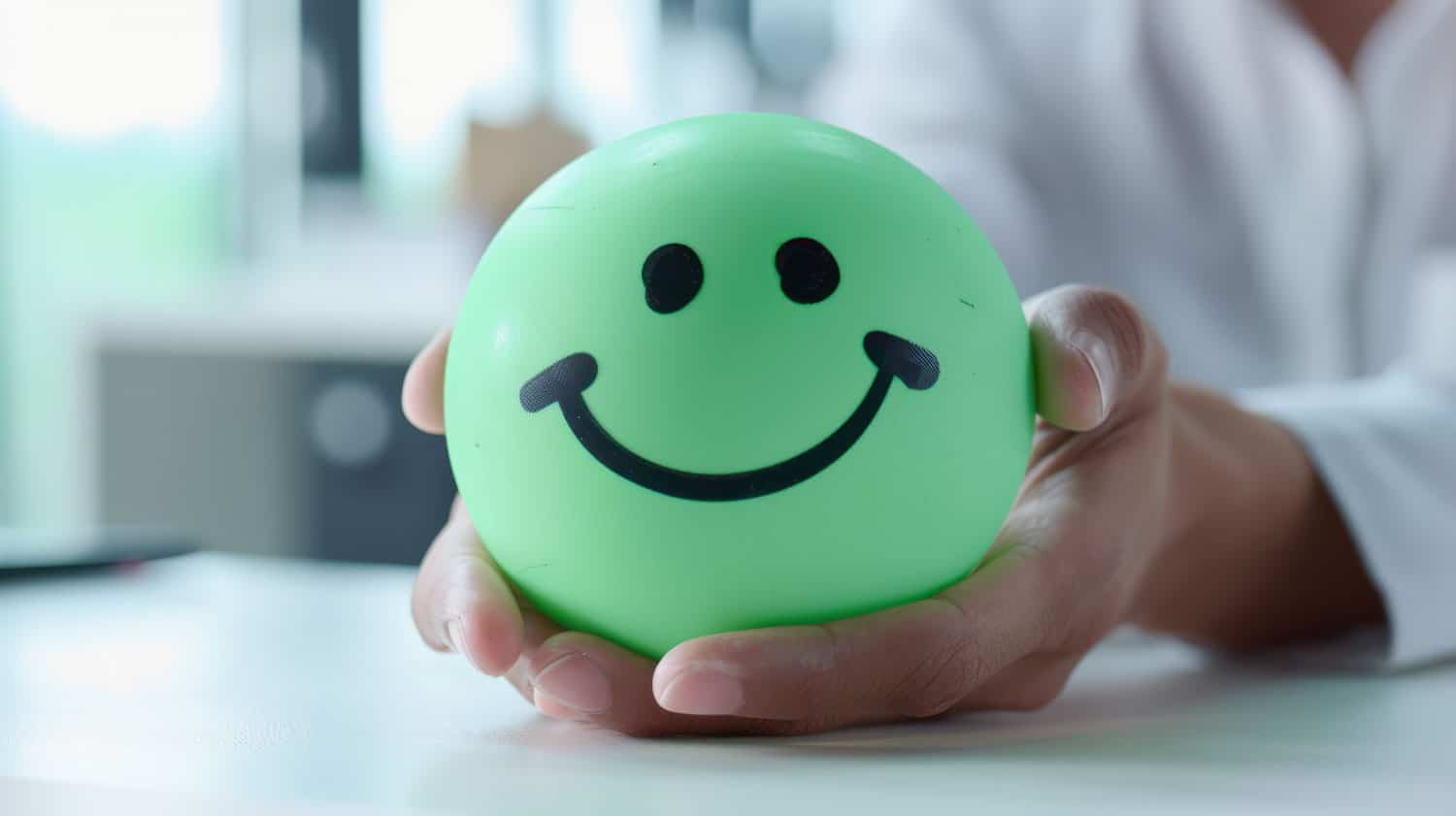 smiley face green ball