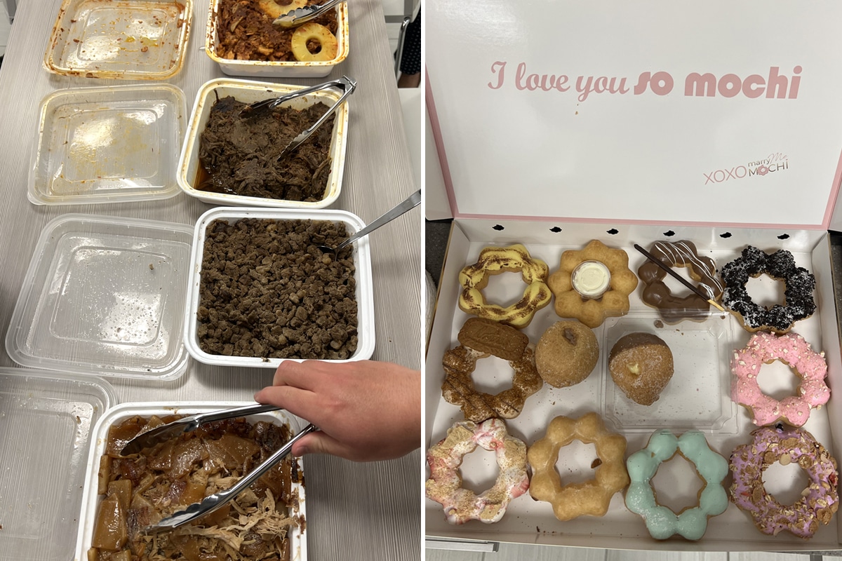 closeup food and donuts